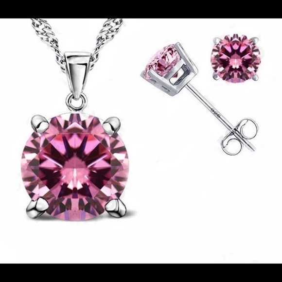 NEW .925 Sterling Silver Earring and Necklace Set - Picture 4 of 6